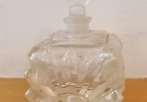Frasco de perfume em vidro, quadrado, antigo