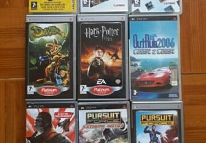 Jogos PSP e 2 filmes PSP a bom preco!