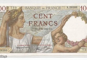 Espadim - Nota de 100 Francos de 1941 - França 750