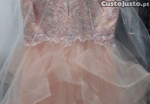 Vestido Rosa/Coral de Cerimónias/Eventos