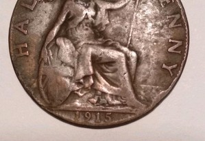 Moeda de Half Penny 1915 de Inglaterra