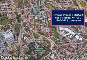 Terreno Urbano 1.000 M2, Em São João Da Madeira
