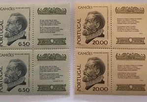 2 quadras selos 400. aniv. morte L.de Camões -1980