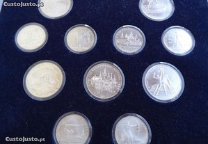 11 moedas em prata, jogos olimpicos 1980 Moscovo