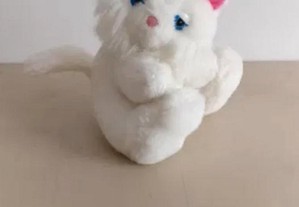 Peluche Gato Branco/ Cor-de-Rosa 19 cm