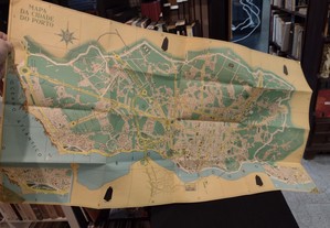 Antigo Mapa Cidade do Porto Sandeman Vinho do Porto 1974