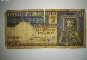 Nota de Angola Ultramar 50 Escudos - 10.06.1973