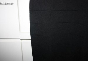 Vestido preto poliéster malha elástica da MORGAN tamanho S