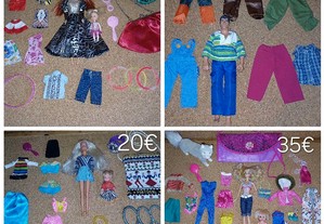 Conjuntos de brinquedos para menina, boneca Barbie, roupas, acessórios. Preço na 1- foto.