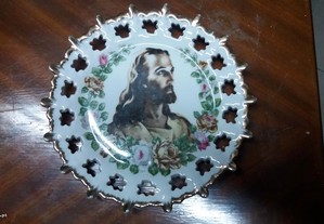 Antigo Prato porcelana "Jesus Cristo" 20 cm