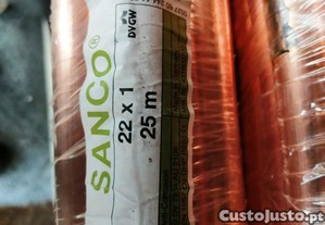Cobre 22x1mm - Tubo de Cobre Nu   Rolo 25 Mts   Artigo Novo