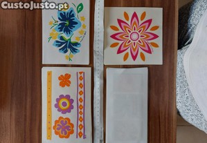 Desenhos florais decalque em tecido