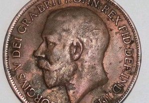 Moeda de 1 Penny 1918 Rei George V Inglaterra