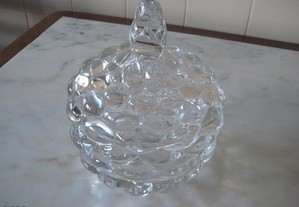 Bomboneira elegante,vidro, anos 80(Nunca usada)
