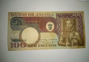 Nota de Angola Ultramar 100 Escudos 10.06.1973