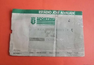 Diversos Bilhetes Jogos de Futebol do Sporting CP - anos 90 até 2018