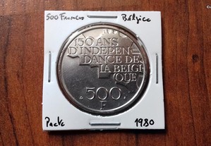 Moeda 500 Francos Bélgica 1980