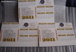 Cada lote de 3 Calendários de secretária para coleção por 1 eurito