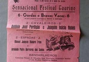 Programa de tourada Bullfight S. Cristovão 1964
