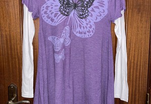 Camisola de manga comprida com detalhe de borboletas