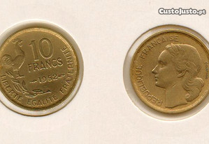 8 moedas francesas 1922 a 1952