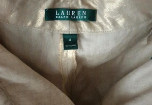 Calça clássica de linho douradas - Ralph Lauren