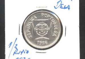 Espadim - Moeda de 1/2 Rupia de 1936 da India - Bela