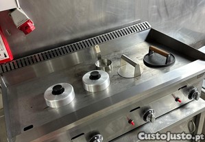 Grelhador Gás Aço Inoxidável 100 cm com Placa de 12 mm