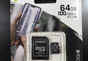 Cartão de memória 64GB Kingston com adaptador