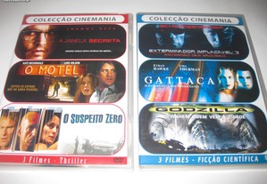 2 Packs de DVDs com 3 Filmes cada Um. Impecáveis!