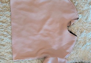 blusa zara rosa com mangas tamanho s