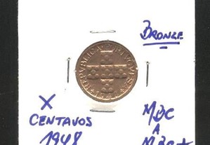 Espadim - Moeda de X Cent. de 1948 - Mbc a Mbc+