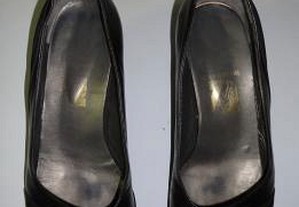 Sapatos de senhora pele/camurça preto J M Giovane