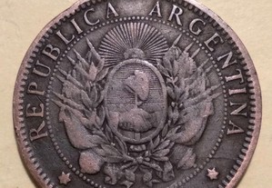 Moeda de 2 Centavos 1892 Argentina
