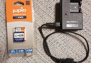 Bateria nova p/ câmera Olympus LI 42B + carregador