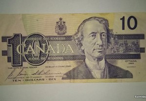 Nota do Canadá 10 Dólares 1989