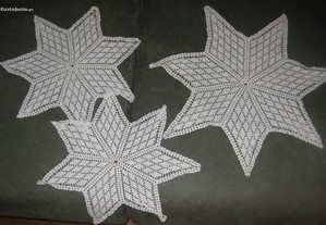 Conjunto de 3 Panos de Crochet Novos em Ponto Fino