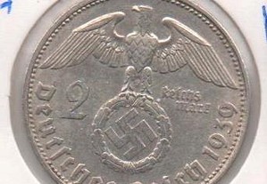 Alemanha(3º Reich) - 2 Reichsmark 1939 D - prata