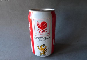 Antiga lata coca-cola vazia Jogos Olímpicos Seul