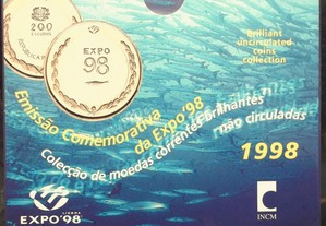 1 Carteira 8 moedas Expo 98.