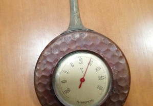termometro pequeno de parede antigo , em cobre , ver fotos