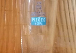 Copo antigo em vidro com publicidade das Águas Castelo Pizões Moura