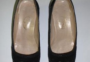 Sapatos de senhora pele/camurça preto Via Veneto