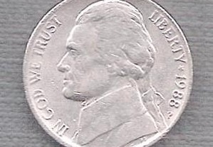 Moeda USA - 5 Cent-(Nickel) Década 1980