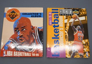 Álbuns completos de cartas NBA 94/95 e 95/96 Upper Deck