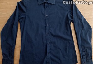 Camisa Lion of Porches   Azul, Tamanho M Fitted