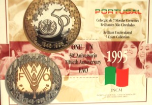 1 Carteira 7 moedas FAO 1995