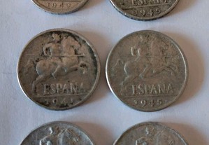 6 moedas de Espanha