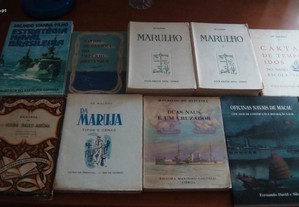 Lote livros sobre mar, marinha, navegações,navios