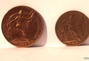 2 Moedas Bronze- alumínio 1924 e 1926